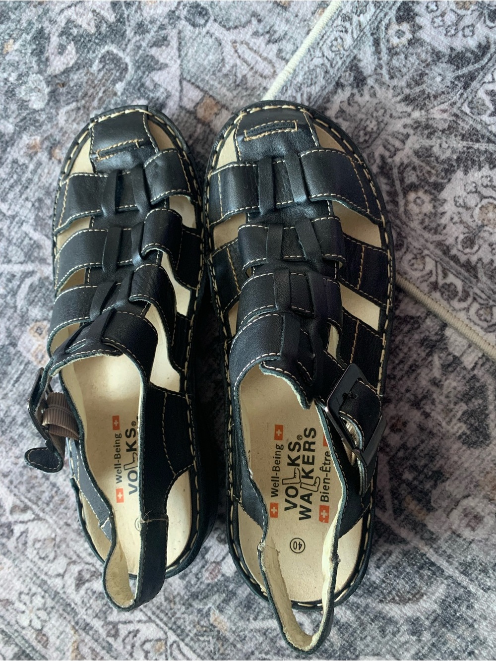 Volks Walkers - Women's Black Fisherman Sandals